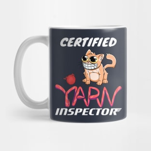 Certified Yarn Inspector Cat With Yarn Ball Toy Cute Cat Lover Mug